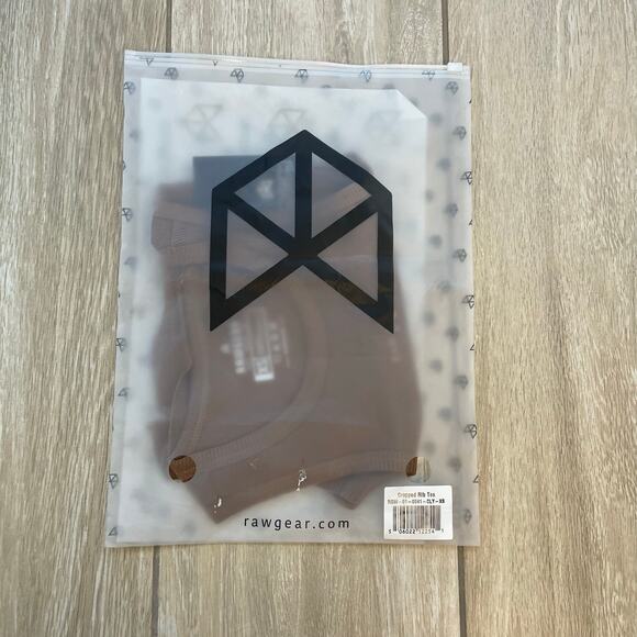 RawGear Cropped Rib Tank Brown Clay XS 100% Cotton Athletic Gym Crop Shirt NWT - Picture 7 of 8